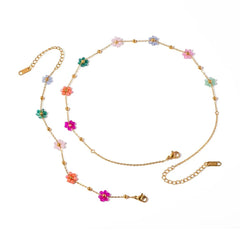 Dainty Spring Floral Bracelet and Necklace - Veinci