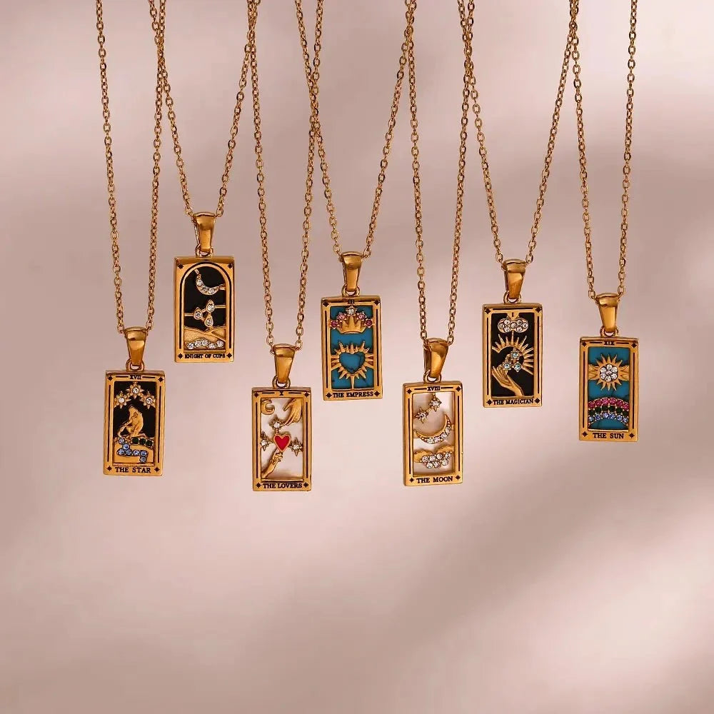 Dainty Tarot Charm Necklaces - Veinci