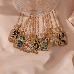 Dainty Tarot Charm Necklaces - Veinci