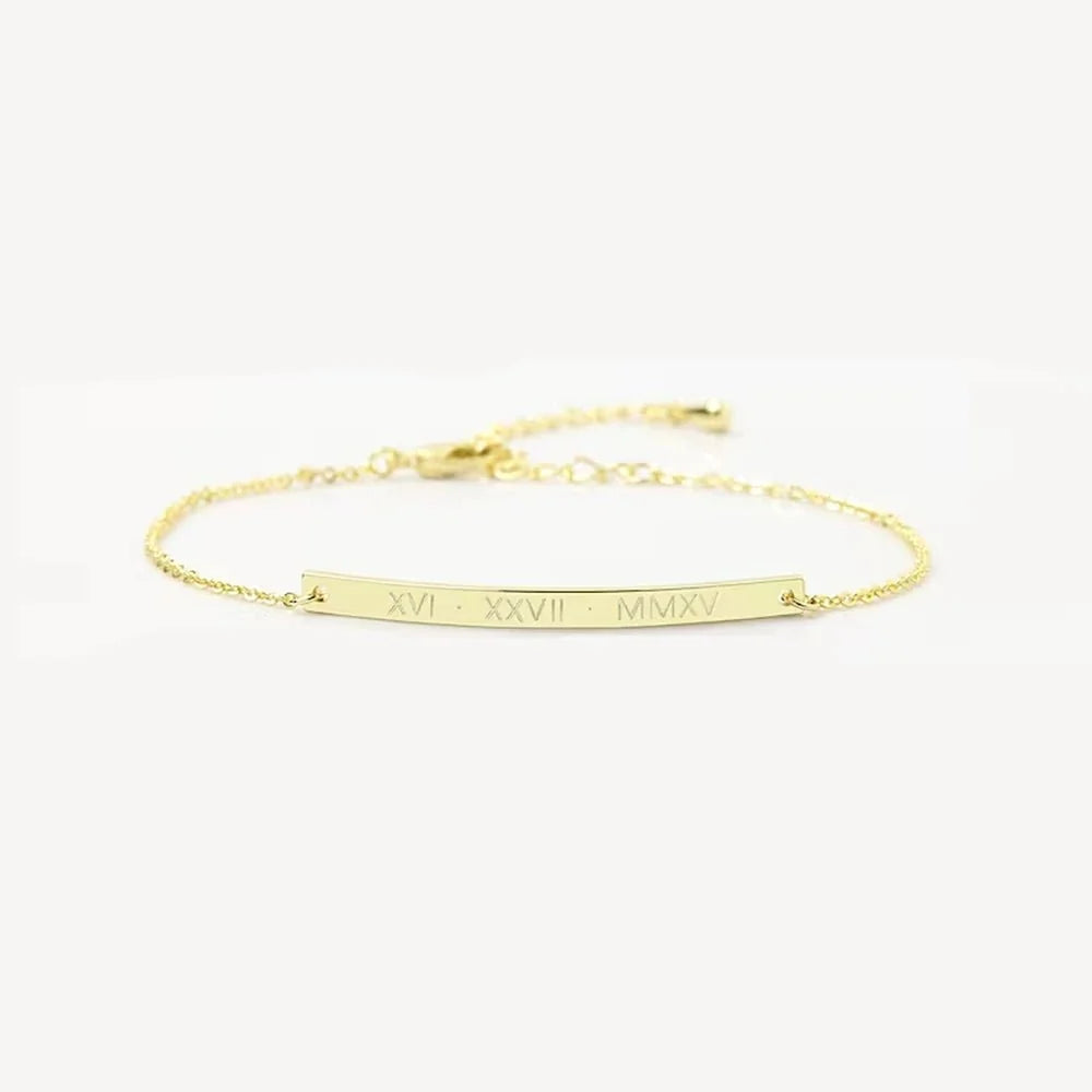 Dainty Thin Engraving Bracelet - Veinci