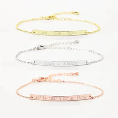 Dainty Thin Engraving Bracelet - Veinci