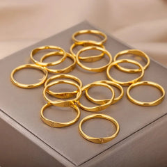 Dainty Thin Letter Initial Ring - Veinci