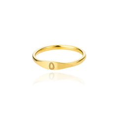 Dainty Thin Letter Initial Ring - Veinci