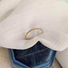 Dainty Thin Speckled Diamond Ring - Veinci