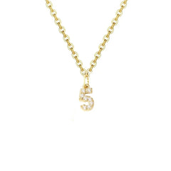 Dainty Zircon Letter Initial, Number, Symbol Chain Necklace - Veinci