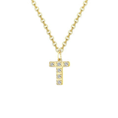 Dainty Zircon Letter Initial, Number, Symbol Chain Necklace - Veinci