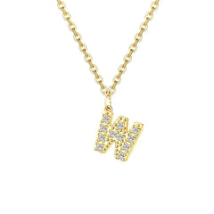 Dainty Zircon Letter Initial, Number, Symbol Chain Necklace - Veinci