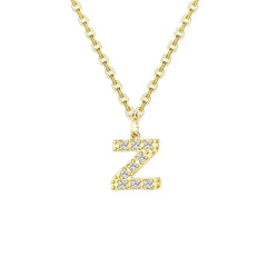 Dainty Zircon Letter Initial, Number, Symbol Chain Necklace - Veinci