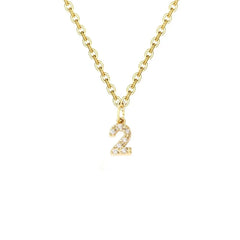 Dainty Zircon Letter Initial, Number, Symbol Chain Necklace - Veinci