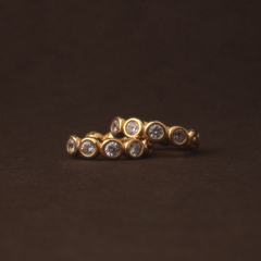 Beaded Diamond Hoops
