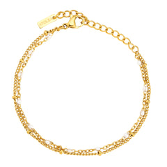 Double White Beaded Bracelet