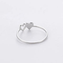 Dual Heart Letter Initial Ring - Veinci