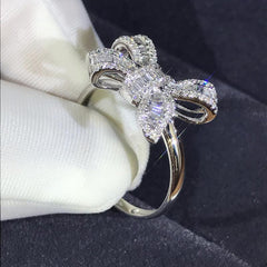 CZ Accented Feminine Bow Ring