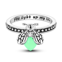 Sterling Silver Glowing Lume Firefly Ring