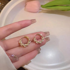 Elegant Beaded Hoop Earrings - Veinci