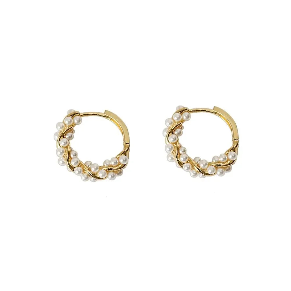 Elegant Beaded Hoop Earrings - Veinci