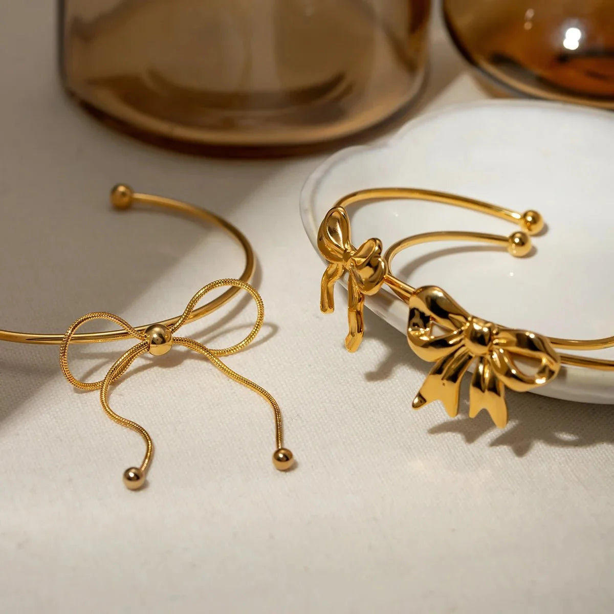 Feminine Bow Cuff Bracelets - Veinci