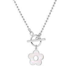 Floral Shell Open Clasp Necklace - Veinci