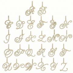 Luxe Cursive Diamond Accented Initial Necklace
