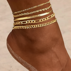 Multi Piece Classic Anklet Stacks