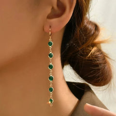 Gem Drop Hoop Earrings - Veinci