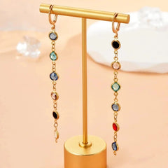 Gem Drop Hoop Earrings - Veinci