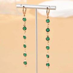 Gem Drop Hoop Earrings - Veinci