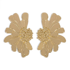 Half Flower Enamel Earrings - Veinci