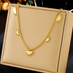 Half Sun Charm Necklace and Bracelet Set - Veinci