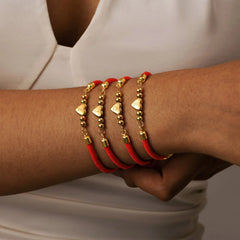 Heart Letter Initial Milan Rope Bracelet - Veinci