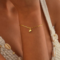 Magnetic Heart Paperclip Chain Love Bracelet Set
