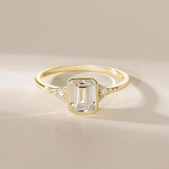 Emerald Cut Center Stone Ring