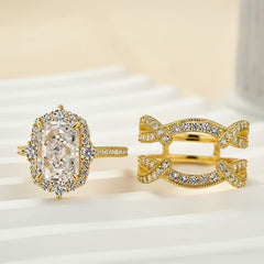 2-Piece Stackable Princess Cut Ring Set