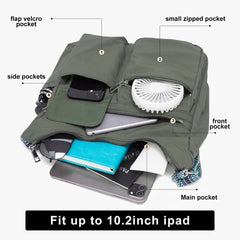 Multi Pocket Water Resistant Crossbody Bag