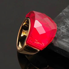 Boho Chunky Crystal Ring