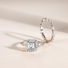 2-Piece Emerald Cut Ring Set