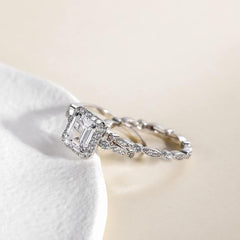 2-Piece Emerald Cut Ring Set