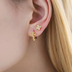 18K 3 Elegant Cross Earrings Sets