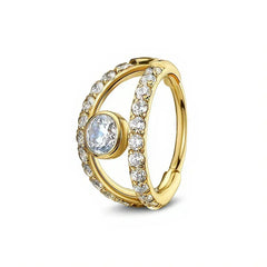20G Double Band Pave Nose Ring