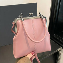 Vintage Inspired Kiss-Lock Satchel Bag