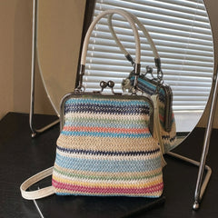 Vintage Inspired Kiss-Lock Satchel Bag