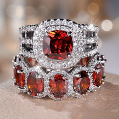 2-Piece Statement Large Stone Ring Stack