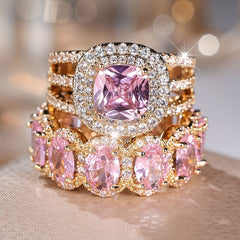 2-Piece Statement Large Stone Ring Stack