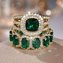 2-Piece Statement Large Stone Ring Stack