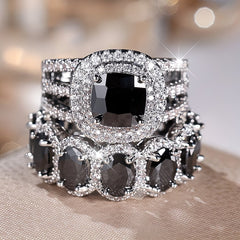 2-Piece Statement Large Stone Ring Stack
