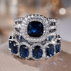 2-Piece Statement Large Stone Ring Stack