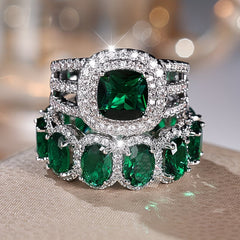 2-Piece Statement Large Stone Ring Stack