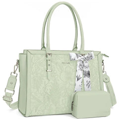 Scarf Accented Floral Patterned Bag