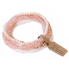 4-Piece Boho Glass Crystal Bracelet Set