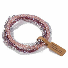 4-Piece Boho Glass Crystal Bracelet Set